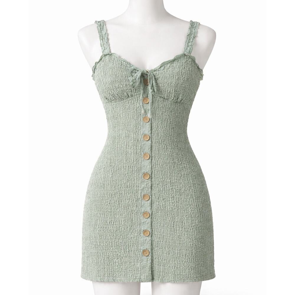 No Boundaries NWT lined jade juniors textured mini dress